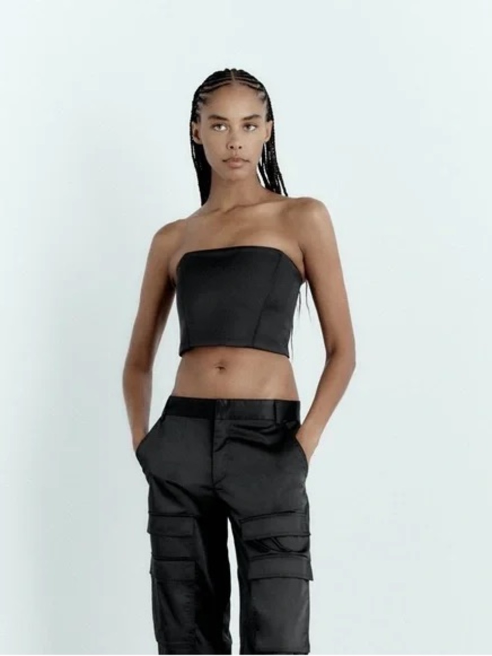 Zara Black and Beige Corset - Pair